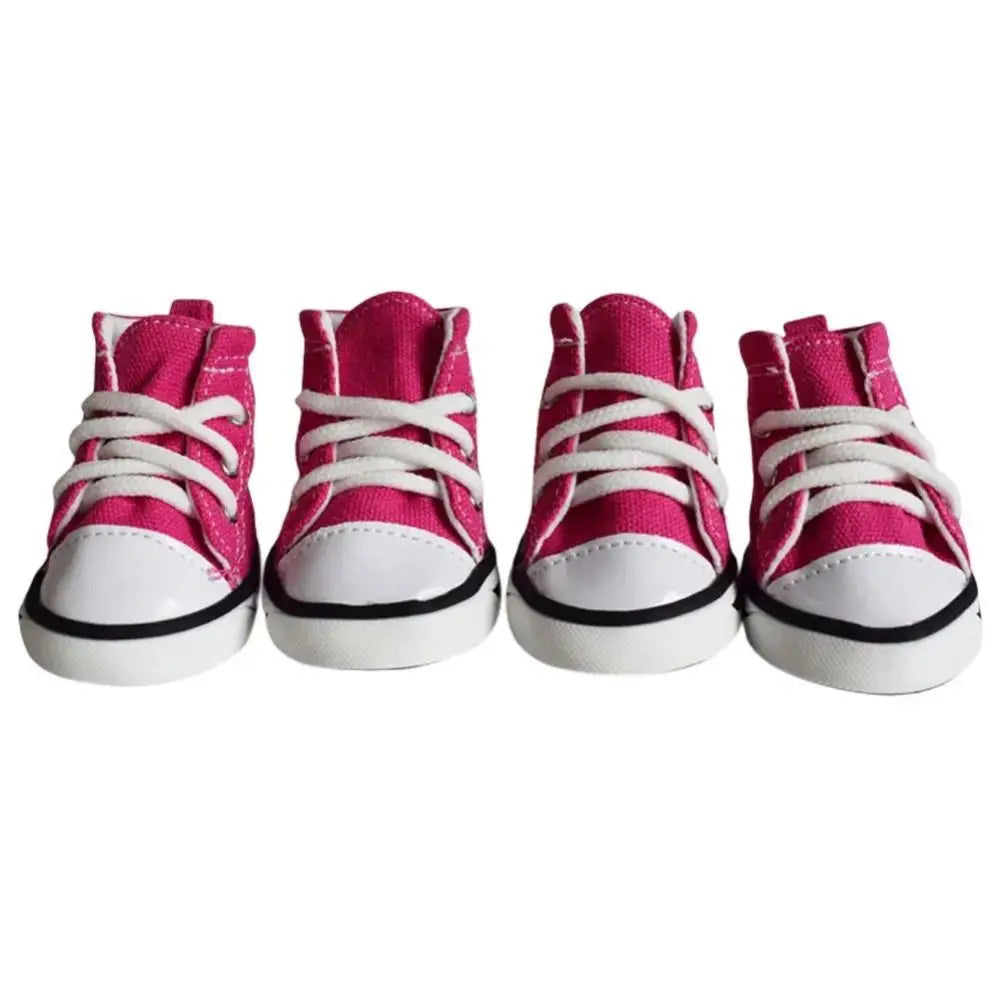 4PCS/Set Anti-skidding Denim Canvas Dog Shoes Pet Shoes Waterproof Shoes Sneakers Breathable Booties