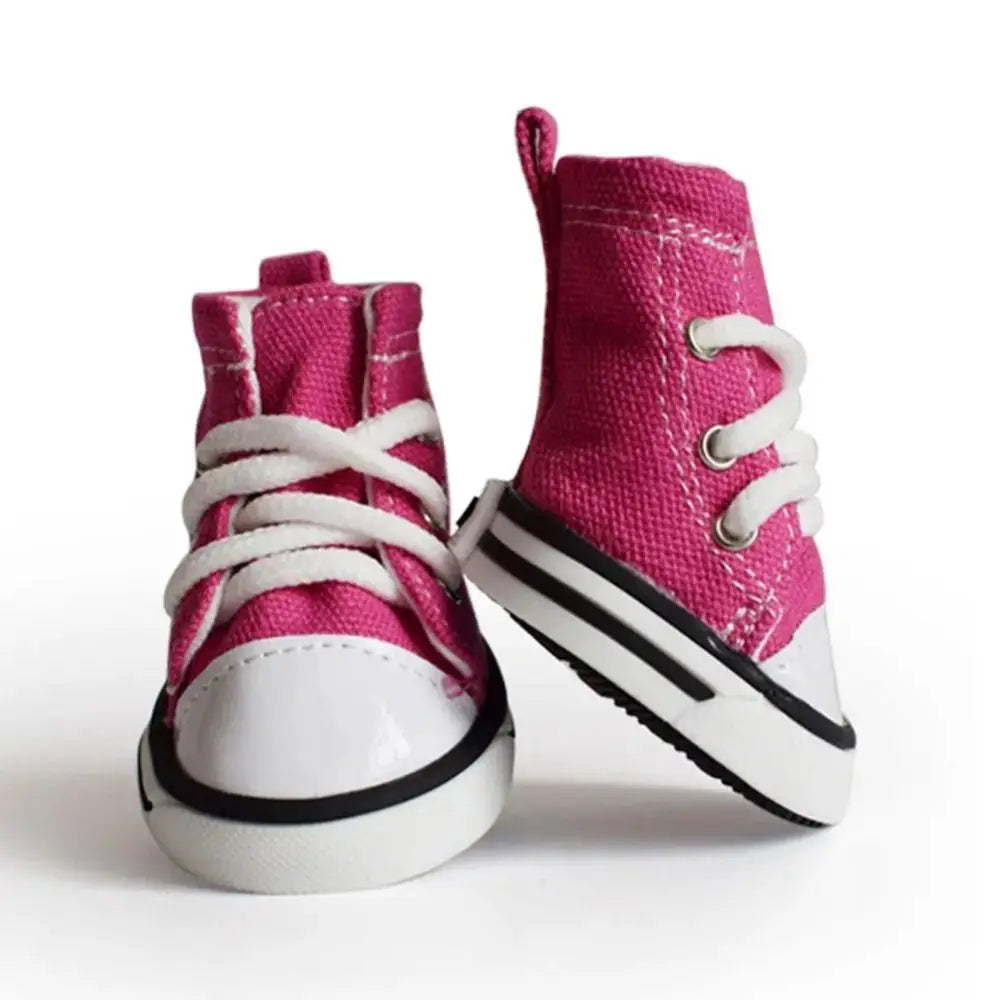 4PCS/Set Anti-skidding Denim Canvas Dog Shoes Pet Shoes Waterproof Shoes Sneakers Breathable Booties