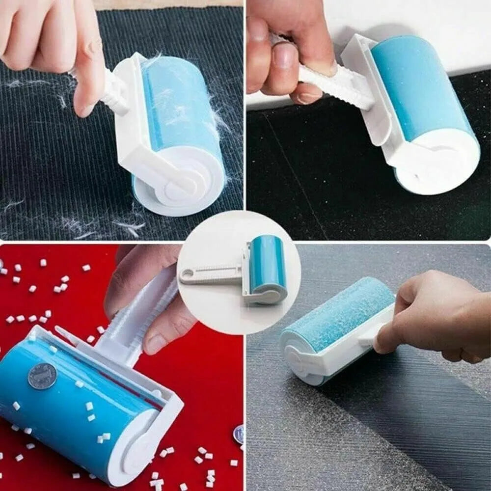 4 Pack Reusable Sticky Picker Set,Washable Lint Roller Portable Pet Hair Remover Cleaner with Cover - Clothes,Pet Hairs,Carseats