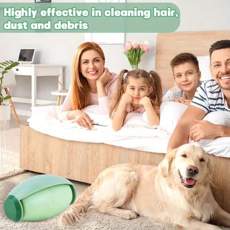 Reusable Lint Roller with Handle - Washable Pet Hair Remover for Clothes, Furniture, Car Seats, Portable Fuzz Dust Roller (Grey)