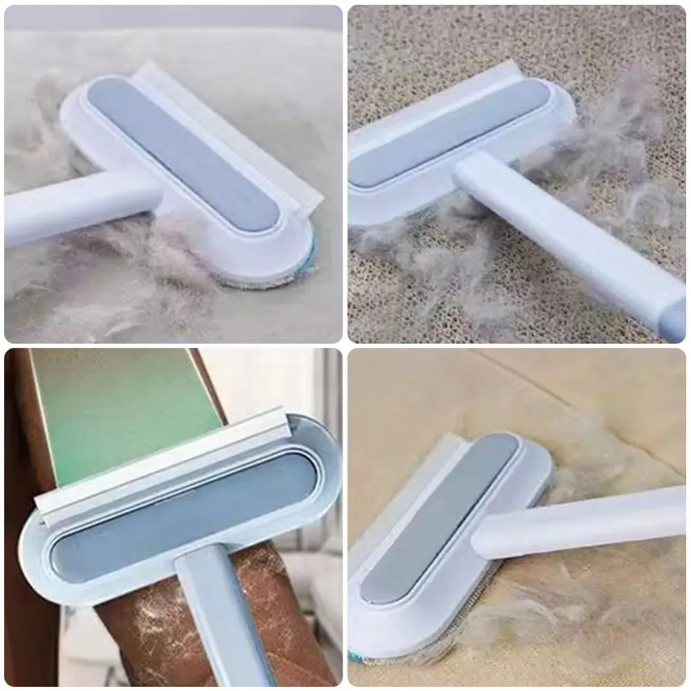 Pet Hair Remover Brush Carpet Bed Hair Cleaning Tool Versatile Window Screen Cleaner Brush with Squeegee Pet Supplies