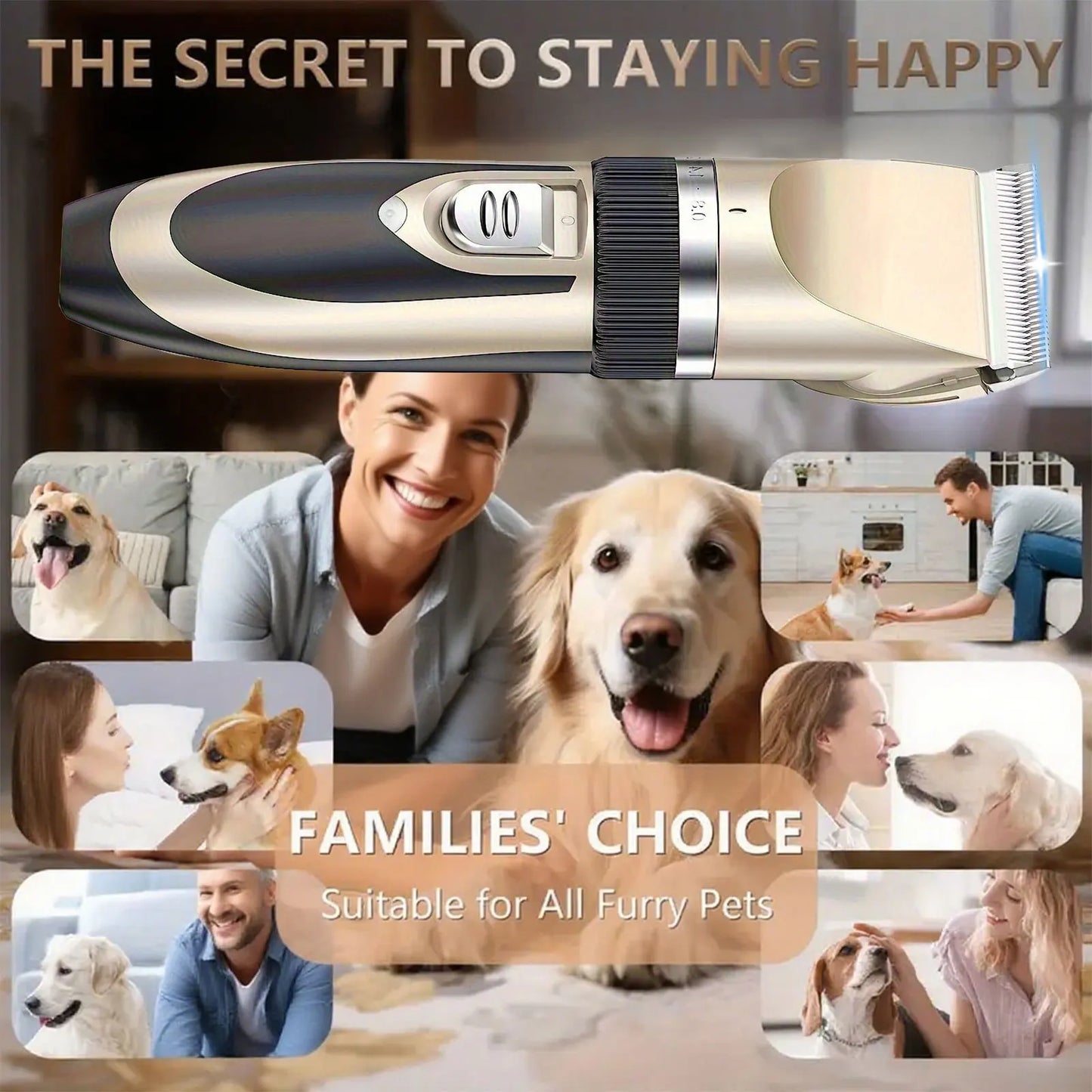 Professional Wireless Electric Pet Grooming Kit: Low-Noise Hair Trimmer – For Cats & Small-to-Medium Dogs, A Perfect Holiday Gif
