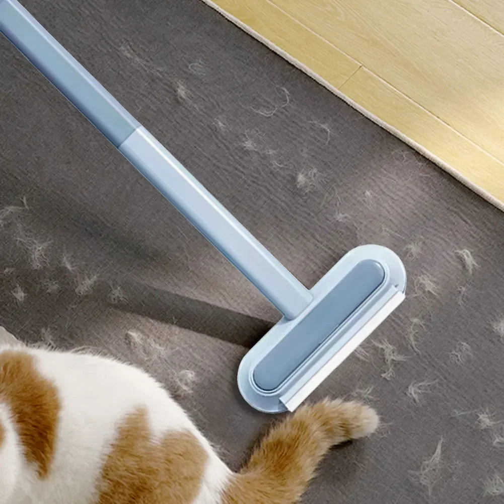 Pet Hair Remover Brush Carpet Bed Hair Cleaning Tool Versatile Window Screen Cleaner Brush with Squeegee Pet Supplies