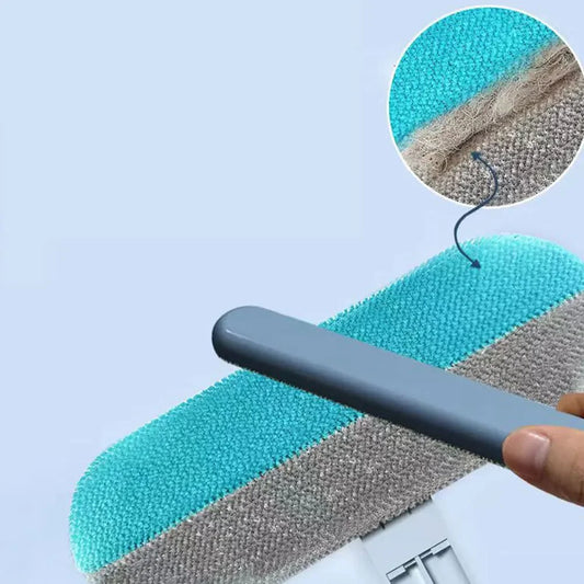 Pet Hair Remover Brush Carpet Bed Hair Cleaning Tool Versatile Window Screen Cleaner Brush with Squeegee Pet Supplies
