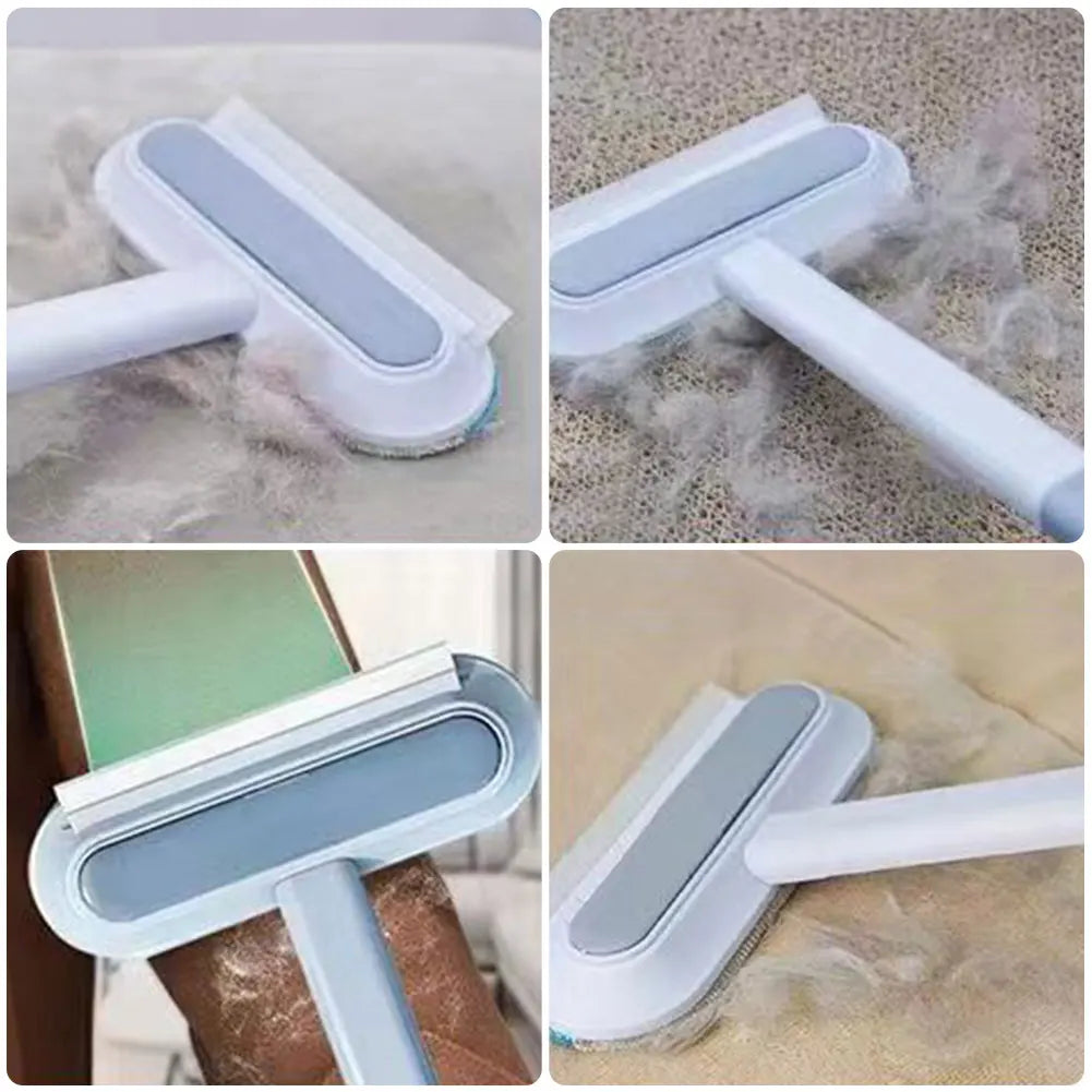 Pet Hair Remover Brush Carpet Bed Hair Cleaning Tool Versatile Window Screen Cleaner Brush with Squeegee Pet Supplies