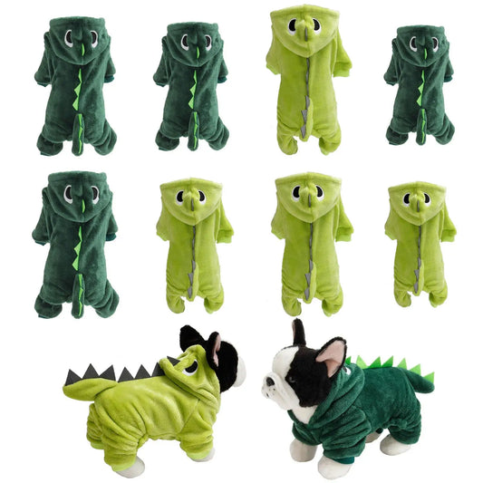 Creative Dog Dinosaur Costume Funny Birthday Fancy Dress Warm Clothes Outfits Halloween Christmas Cosplay Party Accessories
