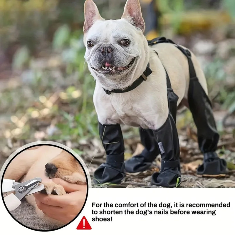 Adjustable Dog Boots Waterproof Dog Shoes Breathable Pet Suspender Boots Anti-Dirty Pet Shoes Polyester Puppy Walking Shoes