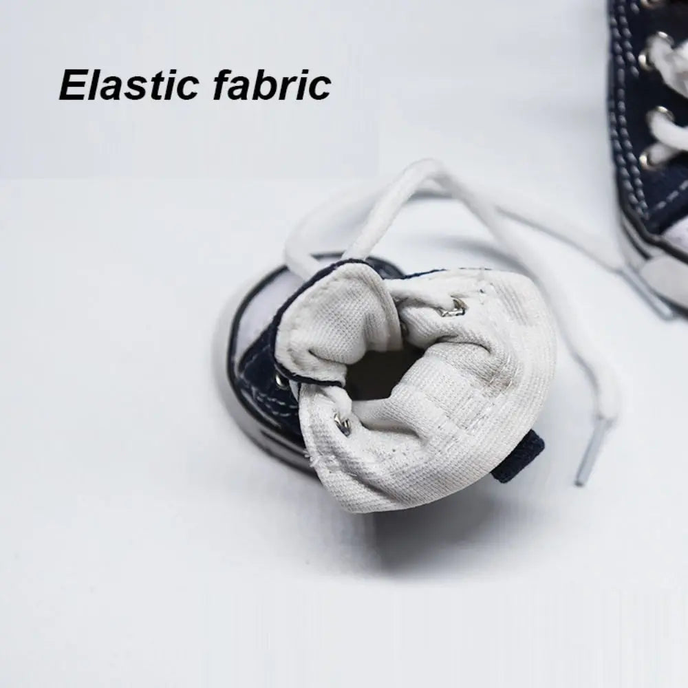 4PCS/Set Anti-skidding Denim Canvas Dog Shoes Pet Shoes Waterproof Shoes Sneakers Breathable Booties