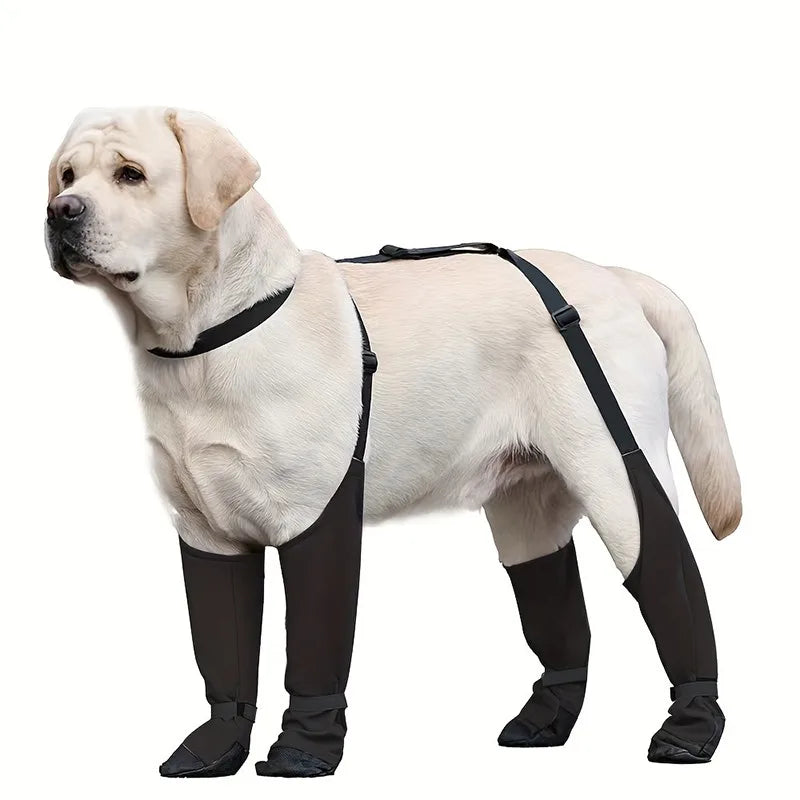 Adjustable Dog Boots Waterproof Dog Shoes Breathable Pet Suspender Boots Anti-Dirty Pet Shoes Polyester Puppy Walking Shoes