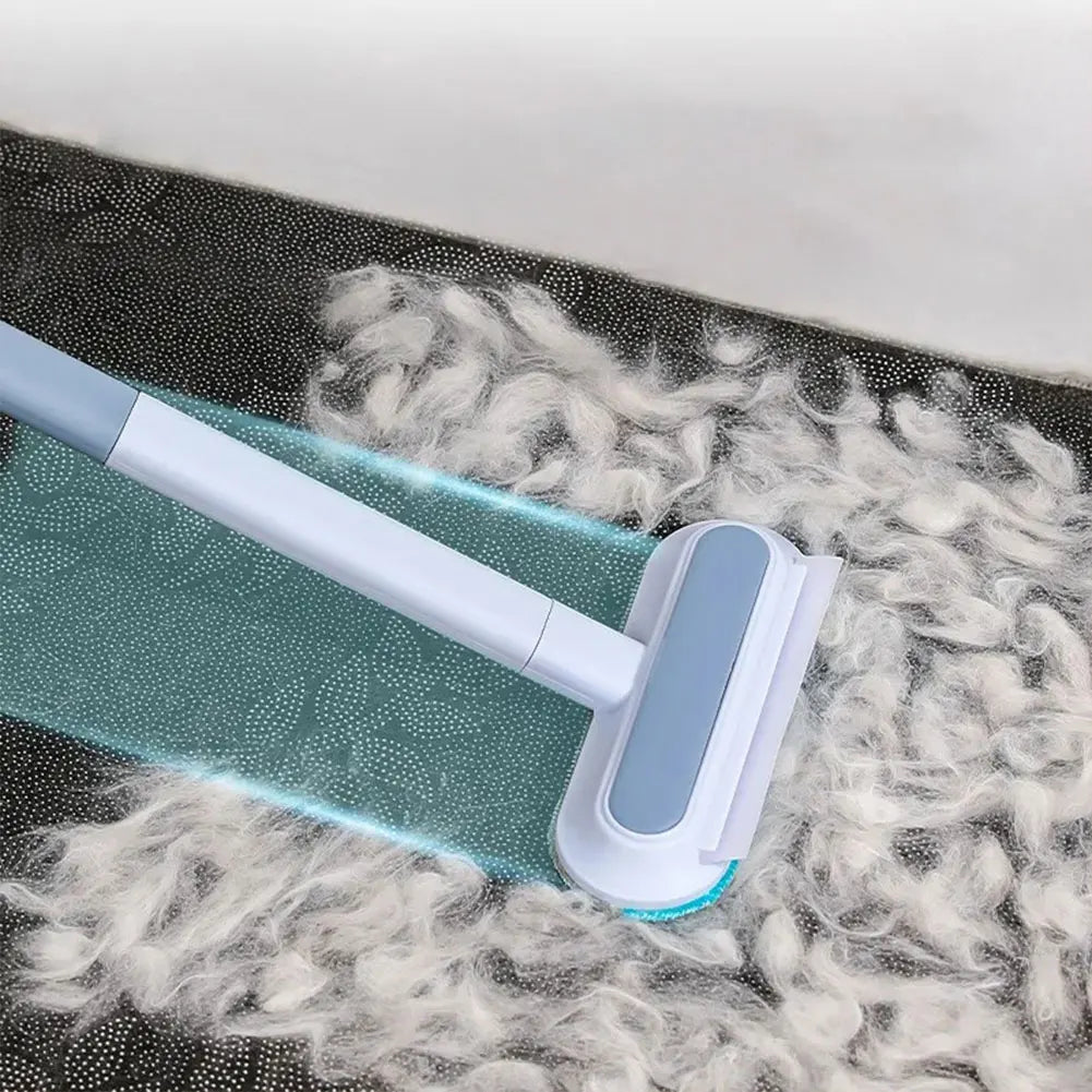 Pet Hair Remover Brush Carpet Bed Hair Cleaning Tool Versatile Window Screen Cleaner Brush with Squeegee Pet Supplies