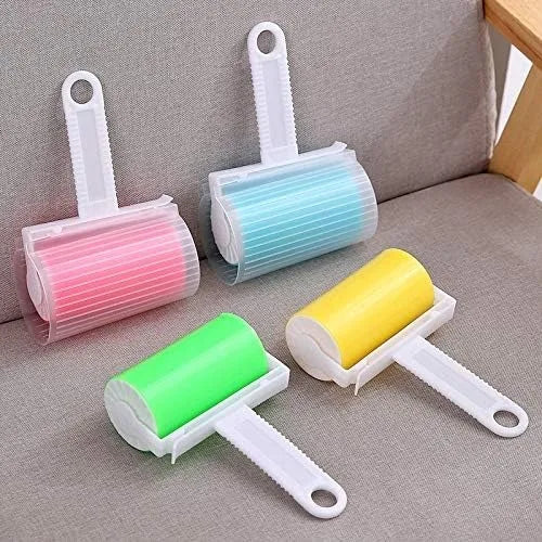 4 Pack Reusable Sticky Picker Set,Washable Lint Roller Portable Pet Hair Remover Cleaner with Cover - Clothes,Pet Hairs,Carseats