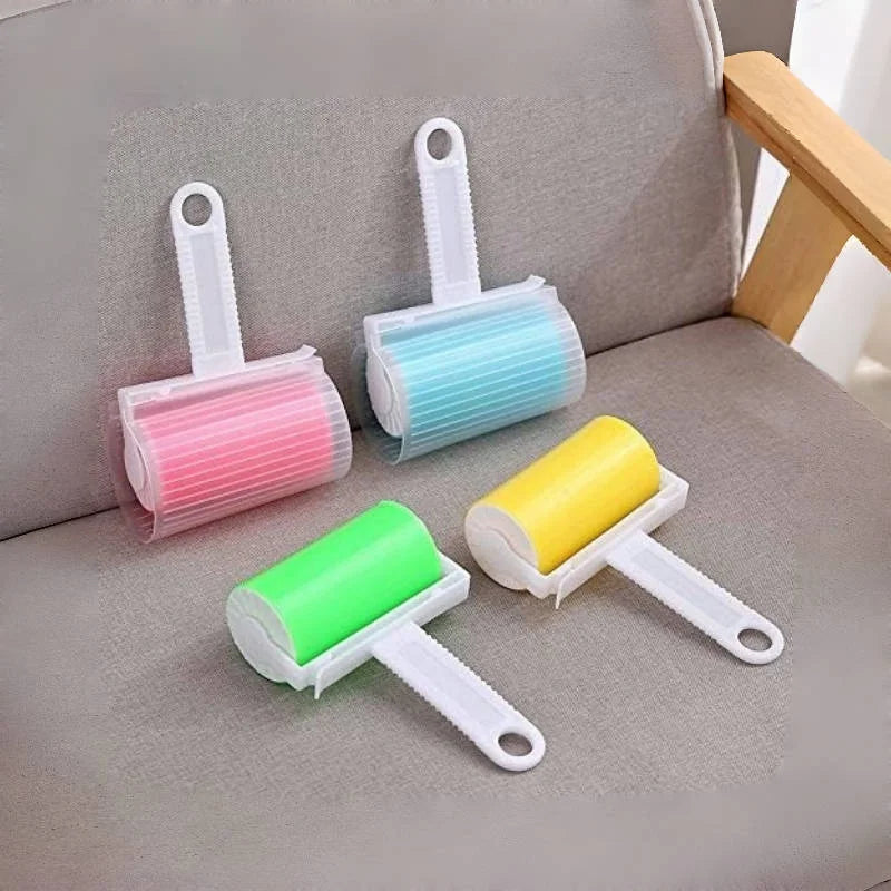 4 Pack Reusable Sticky Picker Set,Washable Lint Roller Portable Pet Hair Remover Cleaner with Cover - Clothes,Pet Hairs,Carseats