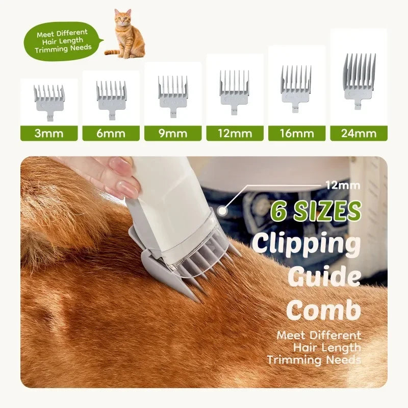 GIANNA Dog Grooming Kit, 2.5L Pet Hair Vacuum, 5-In-1 Electric Clippers Cleaning Set for Dogs, Cats, and Other Animals
