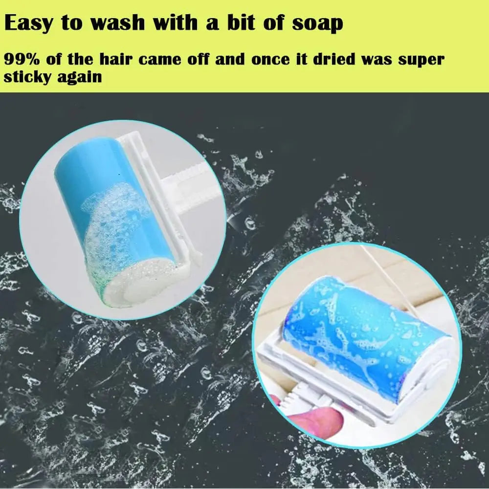 4 Pack Reusable Sticky Picker Set,Washable Lint Roller Portable Pet Hair Remover Cleaner with Cover - Clothes,Pet Hairs,Carseats