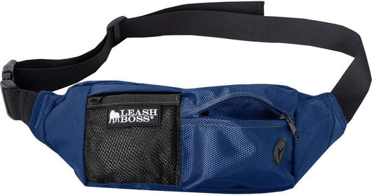 | Packup Pouch | Dog Treat Training Pouch with Waste Bag Dispenser | Adjustable Waist Belt Fanny Pack Design | Navy Blue